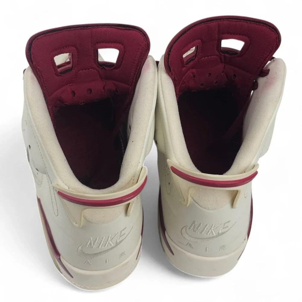 Nike Air Jordan 6 Retro Maroon 2015 Off White Burgundy 384664-116 Men Size 11.5